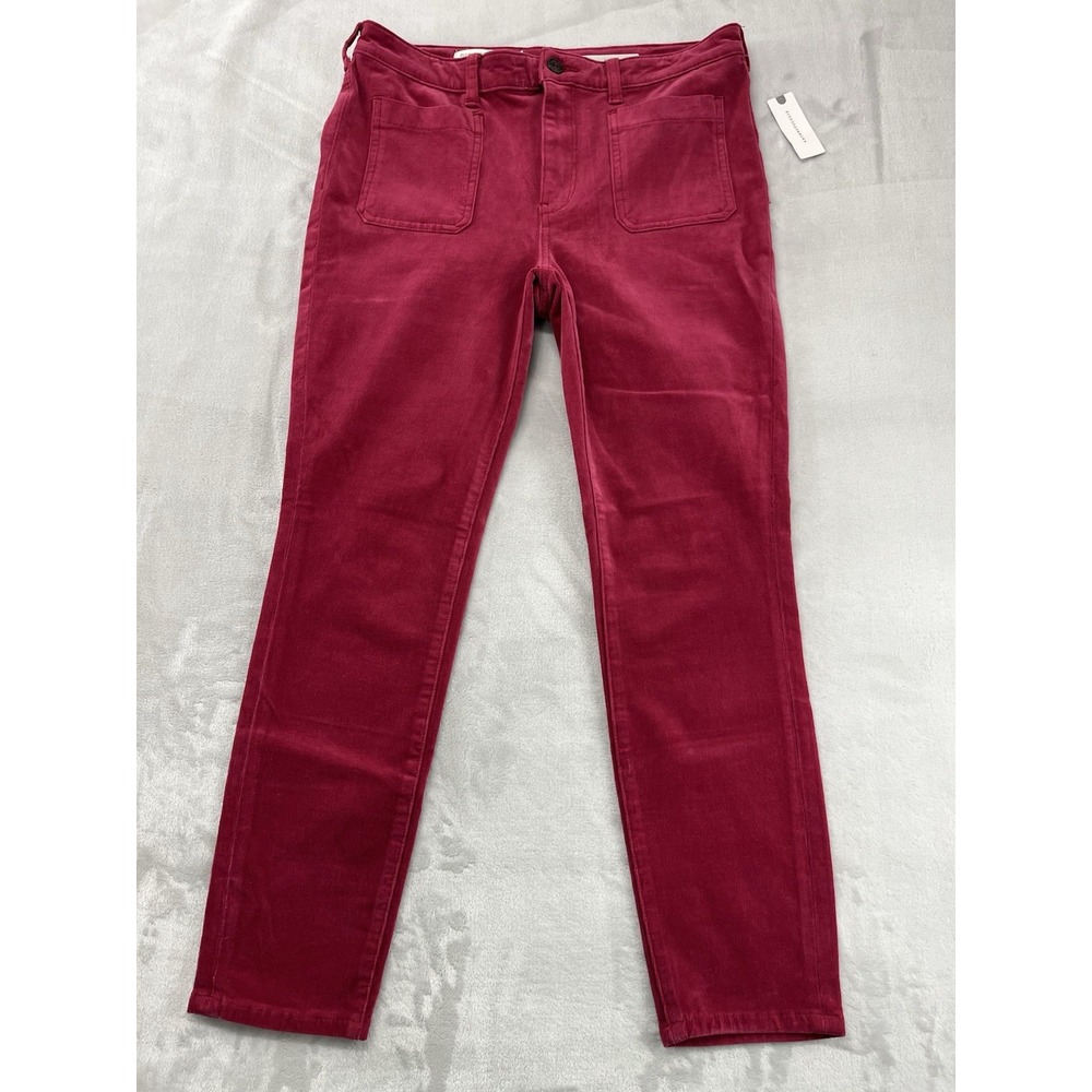 Pilcro Corduroy Pants Women 31 Pink High Rise Skinny Ankle Preppy NWT